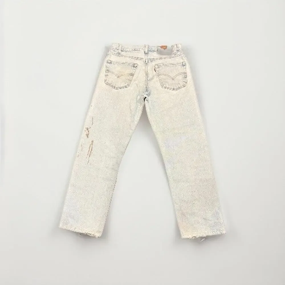 VTG 2001 Levi's 505 Straight Leg Jeans Paint Splatter 33x29 Made in Mexico 33x30